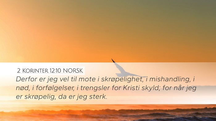2 Korinter 12:10 NORSK Bible Verse Image