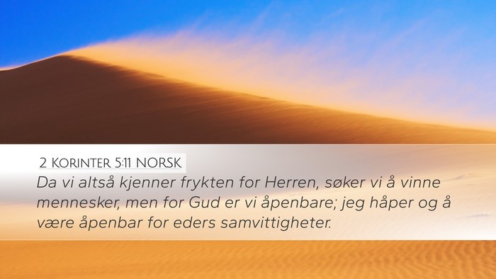 2 Korinter 5:11 NORSK Bible Verse Image