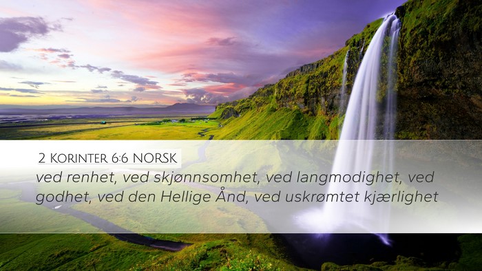 2 Korinter 6:6 NORSK Bible Verse Image