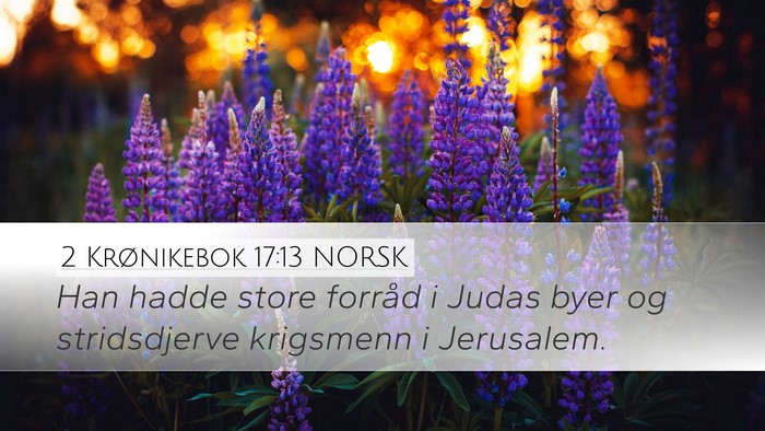 2 Krønikebok 17:13 NORSK Bible Verse Image