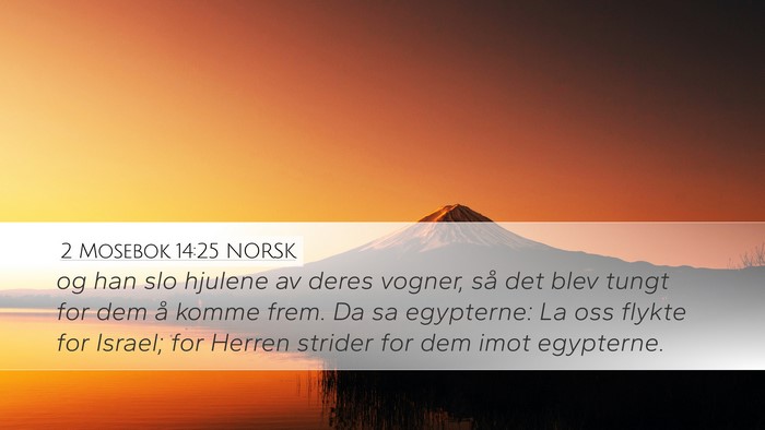 2 Mosebok 14:25 NORSK Bible Verse Image