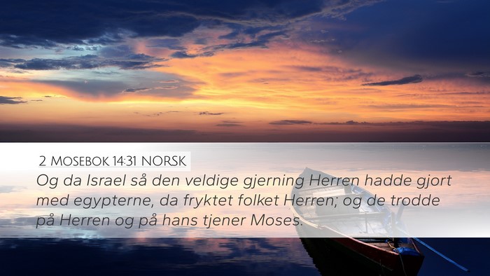 2 Mosebok 14:31 NORSK Bible Verse Image