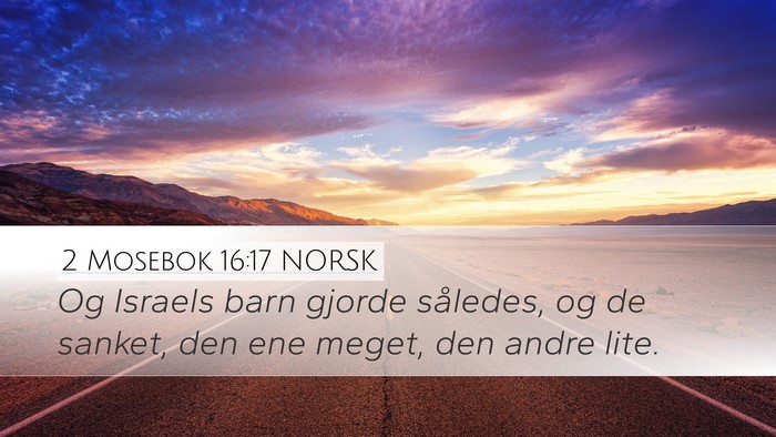 2 Mosebok 16:17 NORSK Desktop Wallpaper - Og Israels barn gjorde således, og de sanket, - Desktop Bible Verse Wallpaper