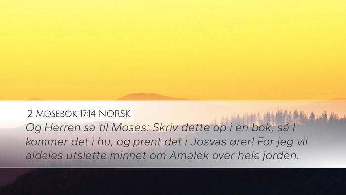 2 Mosebok 17:14 NORSK Bible Verse Image