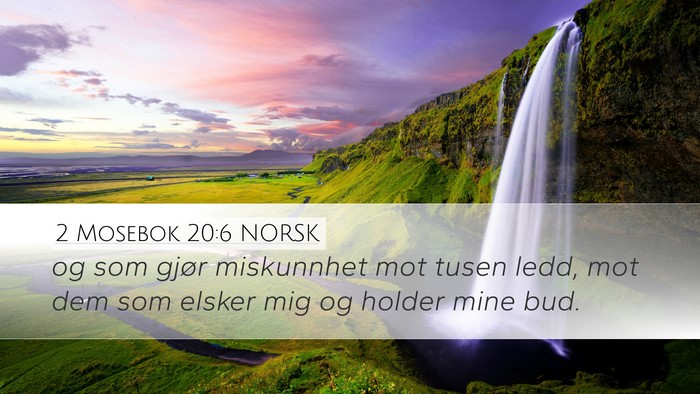 2 Mosebok 20:6 NORSK Bible Verse Image