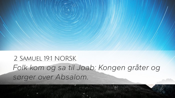2 Samuel 19:1 NORSK Desktop Wallpaper - Folk kom og sa til Joab: Kongen gråter og - Desktop Bible Verse Wallpaper