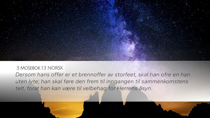 3 Mosebok 1:3 NORSK Bible Verse Image