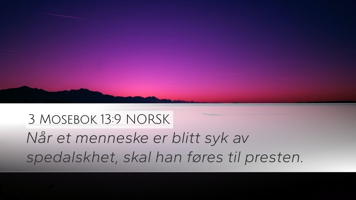 3 Mosebok 13:9 NORSK Desktop Wallpaper - Når et menneske er blitt syk av spedalskhet, - Desktop Bible Verse Wallpaper