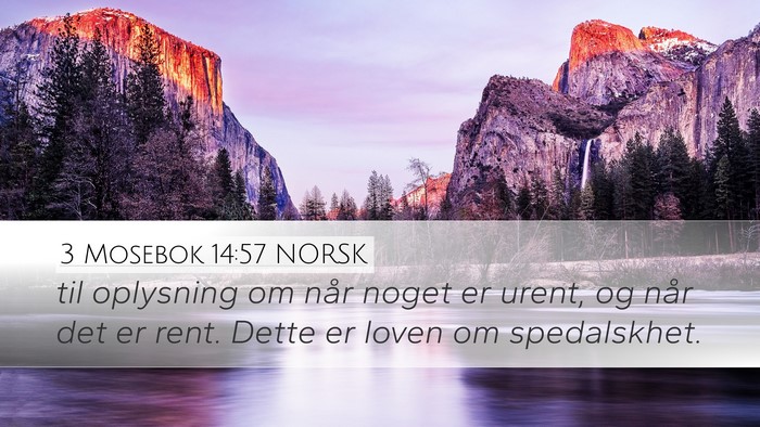 3 Mosebok 14:57 NORSK Desktop Wallpaper - til oplysning om når noget er urent, og når det - Desktop Bible Verse Wallpaper