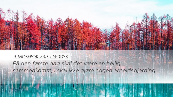 3 Mosebok 23:35 NORSK Bible Verse Image