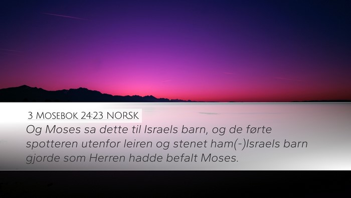 3 Mosebok 24:23 NORSK Bible Verse Image