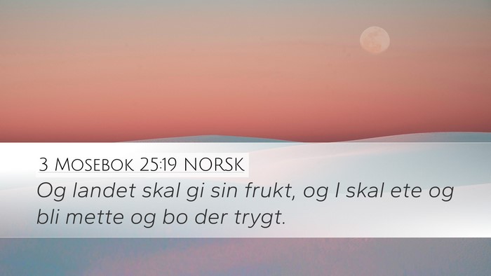3 Mosebok 25:19 NORSK Desktop Wallpaper - Og landet skal gi sin frukt, og I skal ete og bli - Desktop Bible Verse Wallpaper