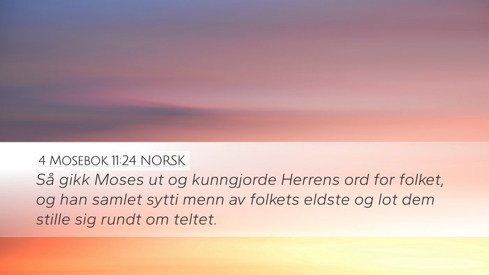4 Mosebok 11:24 NORSK Desktop Wallpaper - Så gikk Moses ut og kunngjorde Herrens ord for - Desktop Bible Verse Wallpaper