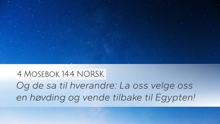 4 Mosebok 14:4 NORSK Desktop Wallpaper - Og de sa til hverandre: La oss velge oss en - Desktop Bible Verse Wallpaper
