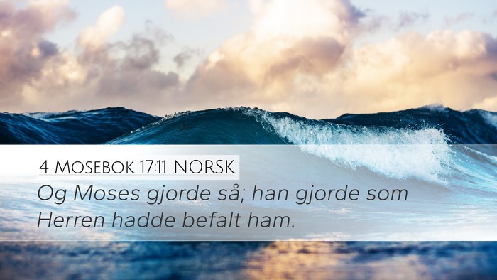 4 Mosebok 17:11 NORSK Desktop Wallpaper - Og Moses gjorde så; han gjorde som Herren hadde - Desktop Bible Verse Wallpaper