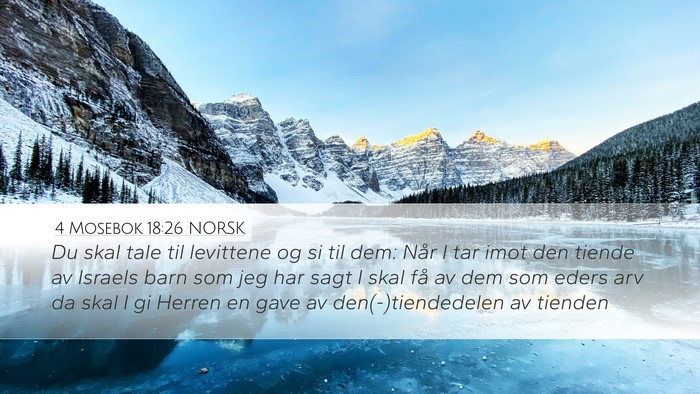 4 Mosebok 18:26 NORSK Desktop Wallpaper - Du skal tale til levittene og si til dem: Når I - Desktop Bible Verse Wallpaper