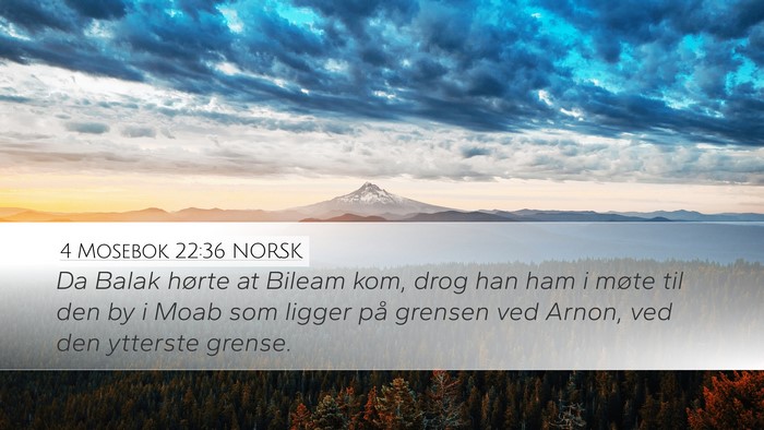 4 Mosebok 22:36 NORSK Desktop Wallpaper - Da Balak hørte at Bileam kom, drog han ham i - Desktop Bible Verse Wallpaper