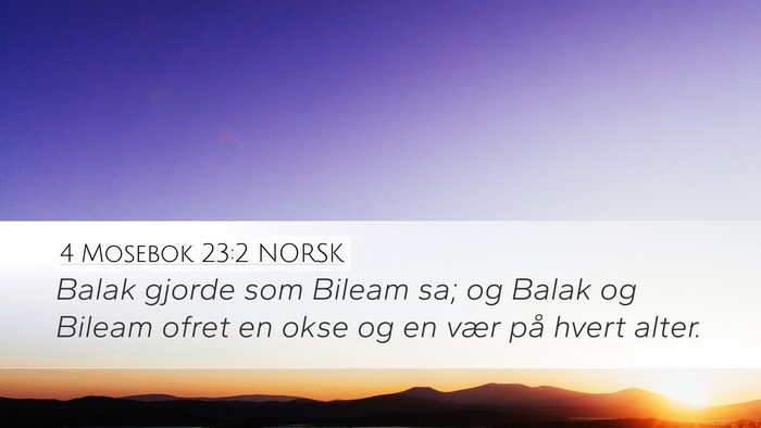 4 Mosebok 23:2 NORSK Bible Verse Image