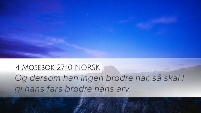 4 Mosebok 27:10 NORSK Desktop Wallpaper - Og dersom han ingen brødre har, så skal I gi - Desktop Bible Verse Wallpaper
