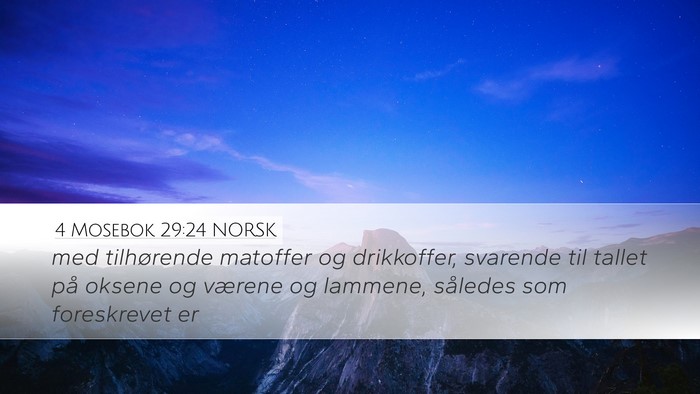 4 Mosebok 29:24 NORSK Desktop Wallpaper - med tilhørende matoffer og drikkoffer, svarende - Desktop Bible Verse Wallpaper