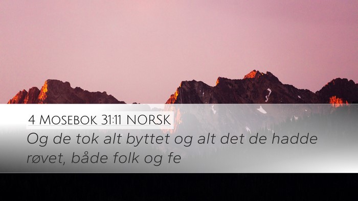 4 Mosebok 31:11 NORSK Bible Verse Image