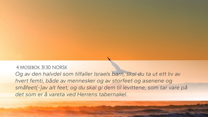 4 Mosebok 31:30 NORSK Bible Verse Image