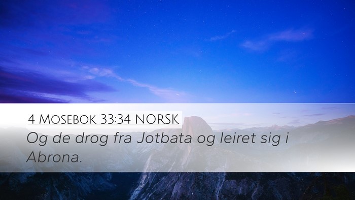 4 Mosebok 33:34 NORSK Desktop Wallpaper - Og de drog fra Jotbata og leiret sig i - Desktop Bible Verse Wallpaper