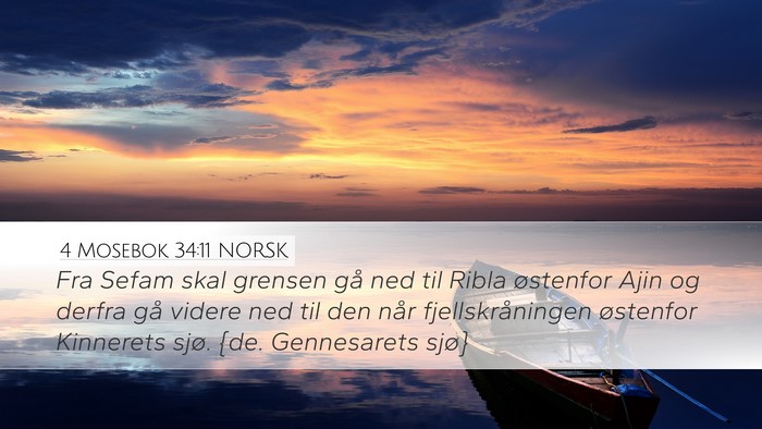 4 Mosebok 34:11 NORSK Bible Verse Image