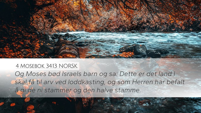 4 Mosebok 34:13 NORSK Bible Verse Image