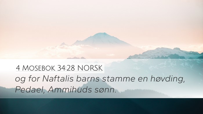 4 Mosebok 34:28 NORSK Desktop Wallpaper - og for Naftalis barns stamme en høvding, Pedael, - Desktop Bible Verse Wallpaper