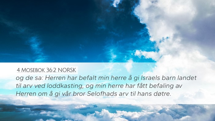 4 Mosebok 36:2 NORSK Bible Verse Image