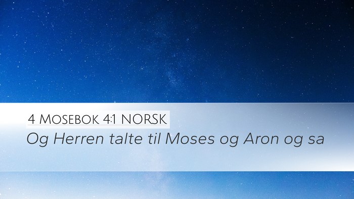 4 Mosebok 4:1 NORSK Bible Verse Image