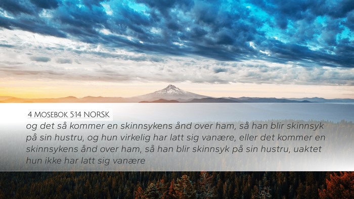 4 Mosebok 5:14 NORSK Desktop Wallpaper - og det så kommer en skinnsykens ånd over ham, - Desktop Bible Verse Wallpaper