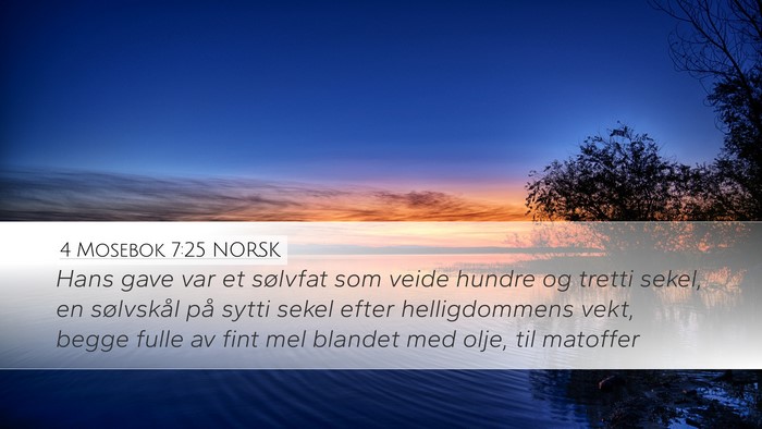 4 Mosebok 7:25 NORSK Desktop Wallpaper - Hans gave var et sølvfat som veide hundre og - Desktop Bible Verse Wallpaper