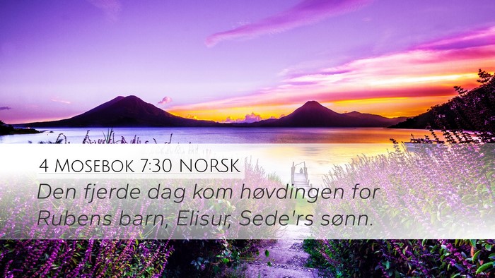 4 Mosebok 7:30 NORSK Desktop Wallpaper - Den fjerde dag kom høvdingen for Rubens barn, - Desktop Bible Verse Wallpaper