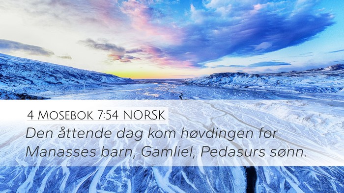 4 Mosebok 7:54 NORSK Desktop Wallpaper - Den åttende dag kom høvdingen for Manasses - Desktop Bible Verse Wallpaper