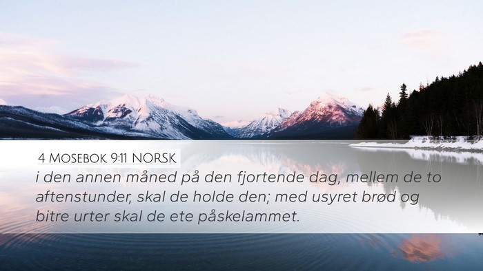 4 Mosebok 9:11 NORSK Desktop Wallpaper - i den annen måned på den fjortende dag, mellem - Desktop Bible Verse Wallpaper