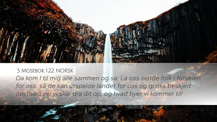 5 Mosebok 1:22 NORSK Bible Verse Image