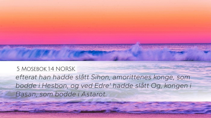 5 Mosebok 1:4 NORSK Bible Verse Image
