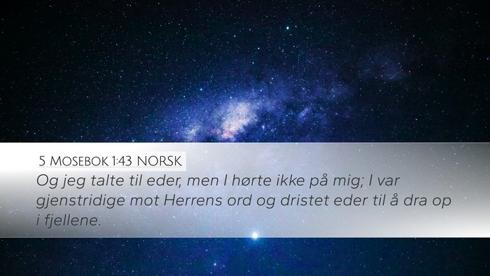 5 Mosebok 1:43 NORSK Bible Verse Image