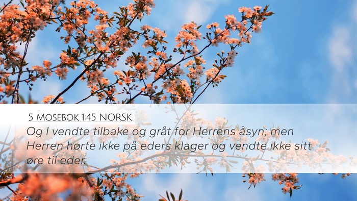 5 Mosebok 1:45 NORSK Desktop Wallpaper - Og I vendte tilbake og gråt for Herrens åsyn; - Desktop Bible Verse Wallpaper