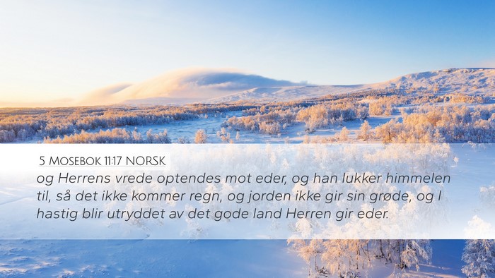 5 Mosebok 11:17 NORSK Desktop Wallpaper - og Herrens vrede optendes mot eder, og han lukker - Desktop Bible Verse Wallpaper