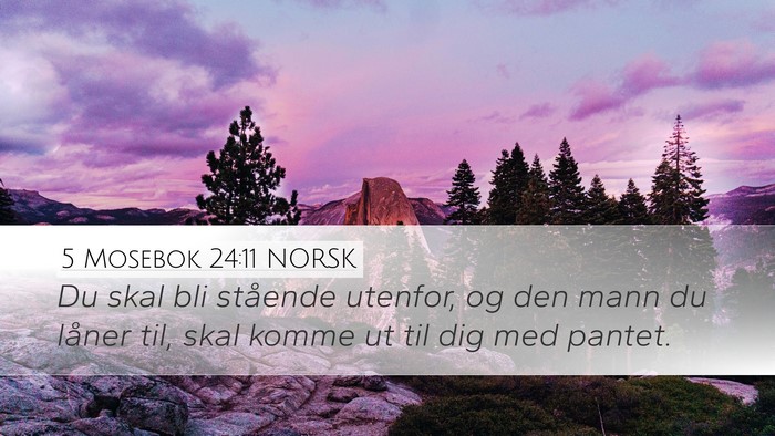 5 Mosebok 24:11 NORSK Desktop Wallpaper - Du skal bli stående utenfor, og den mann du - Desktop Bible Verse Wallpaper