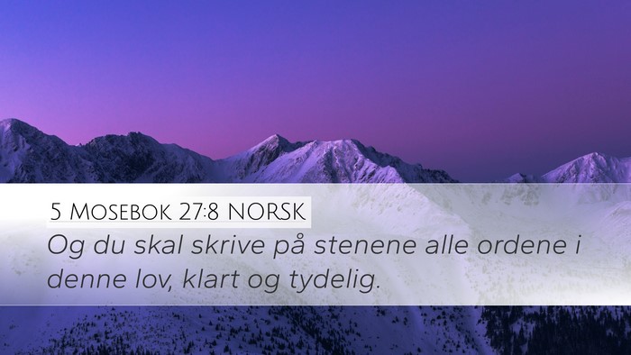 5 Mosebok 27:8 NORSK Bible Verse Image