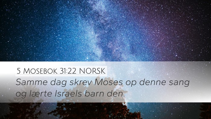 5 Mosebok 31:22 NORSK Bible Verse Image