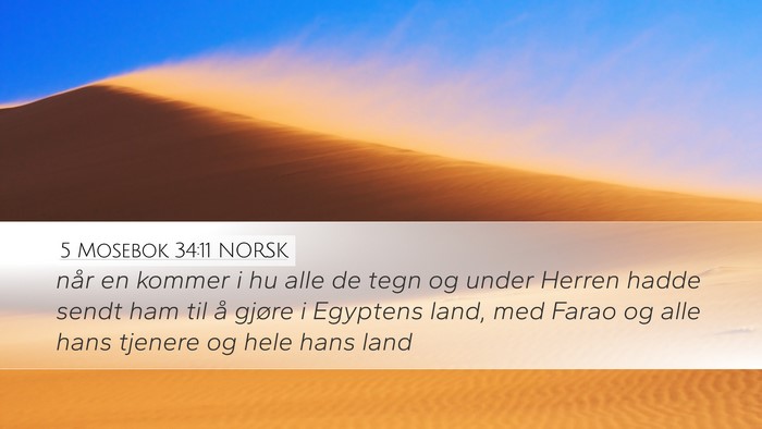 5 Mosebok 34:11 NORSK Bible Verse Image