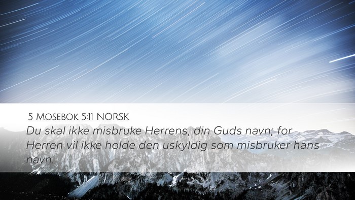 5 Mosebok 5:11 NORSK Bible Verse Image