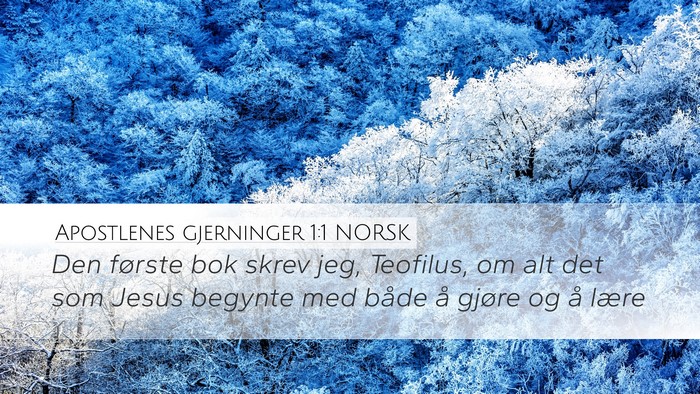 Apostlenes gjerninger 1:1 NORSK Bible Verse Image