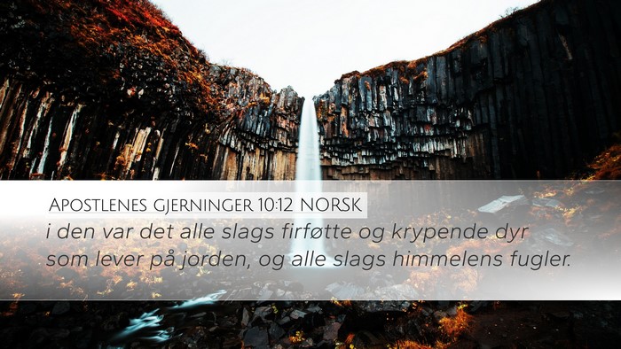 Apostlenes gjerninger 10:12 NORSK Desktop Wallpaper - i den var det alle slags firføtte og krypende - Desktop Bible Verse Wallpaper