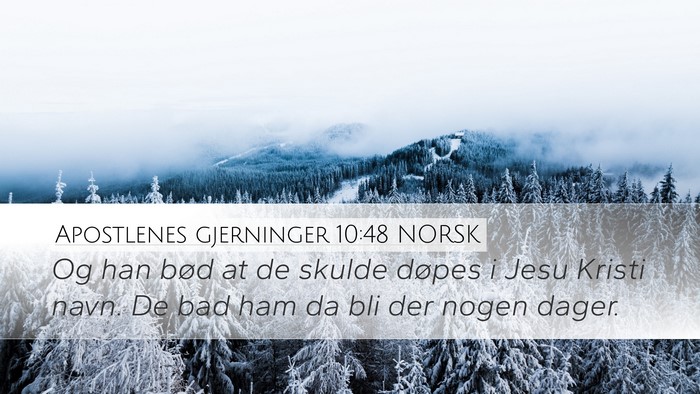 Apostlenes gjerninger 10:48 NORSK Bible Verse Image